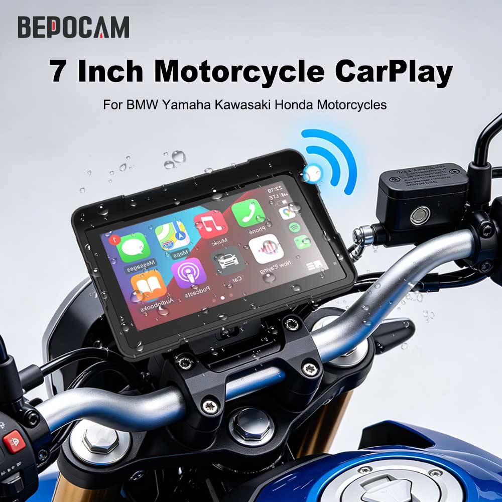 Motorcycle Gps Navigator Waterproof - BEPOCAM 7 Zoll Motorrad-Multimedia-Player IP67 Wasserdicht