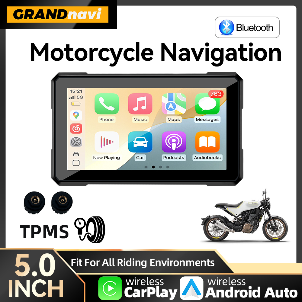 Motorcycle Gps Navigator Waterproof - 5-Zoll-GPS-Navigation Motorrad Wireless Carplay Android Auto