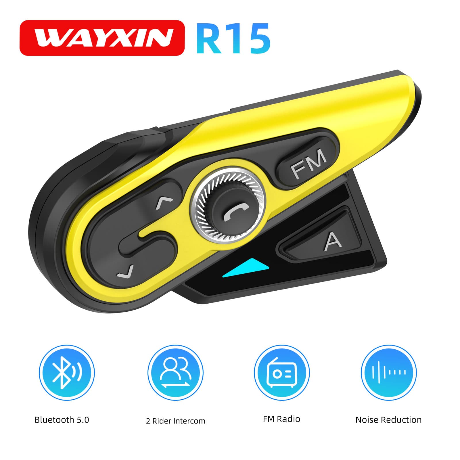 Motorcycle Intercom With Fm Radio - WAYXIN R15 Motorrad-Intercom Helm-Headsets für 2