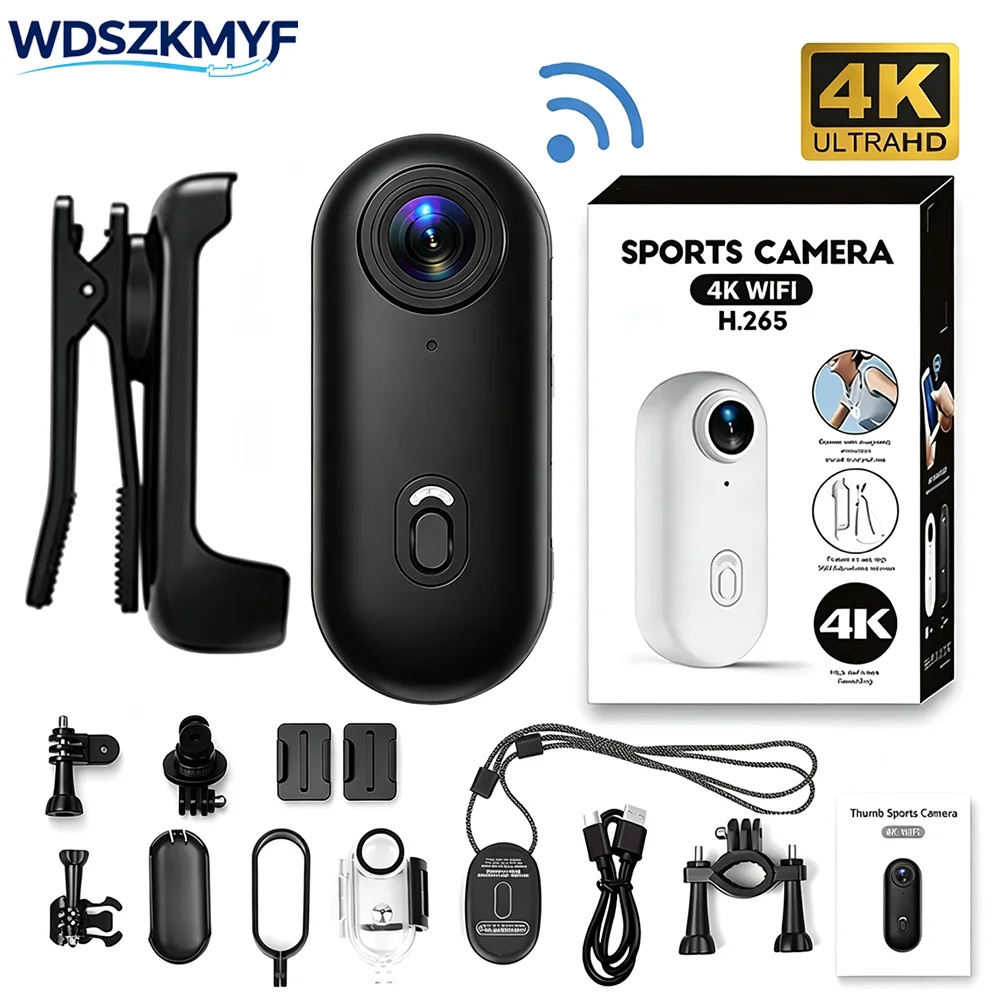 Helmet Camera 4K Wifi - 4K/1080P WLAN Magnetische Action-Kamera 1080P Pocket