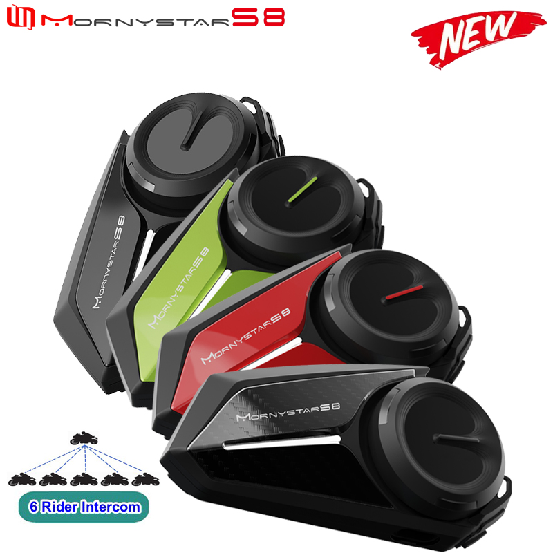Motorcycle Intercom Mesh 2000M - Mornystar S8 Intercom Bluetooth für Motorradhelm-Headset,