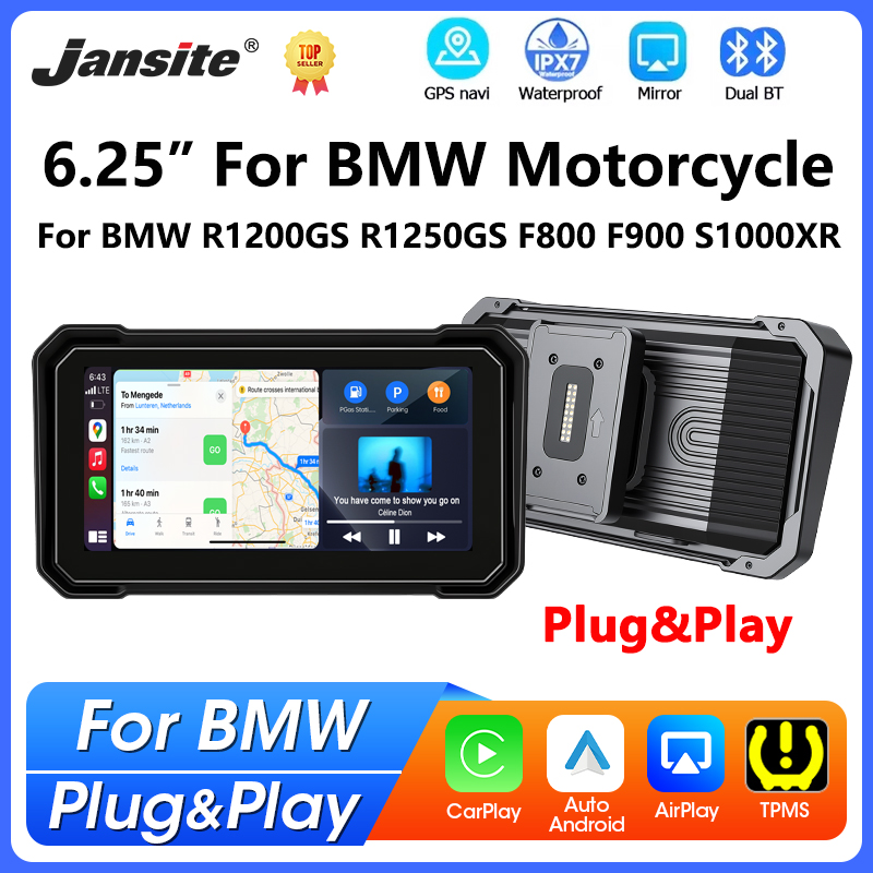Motorcycle Gps Navigator Waterproof - Jansite Tragbares 6,25-Zoll-GPS-Navigationsgerät für BMW Motorräder,