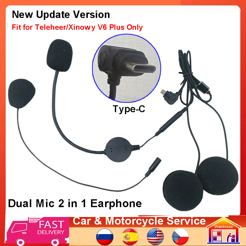 Bluetooth Headset Helmet 1000M - Typ-C-Kopfhörer-Lautsprecher 2 in 1 mit Dual-Mikrofon