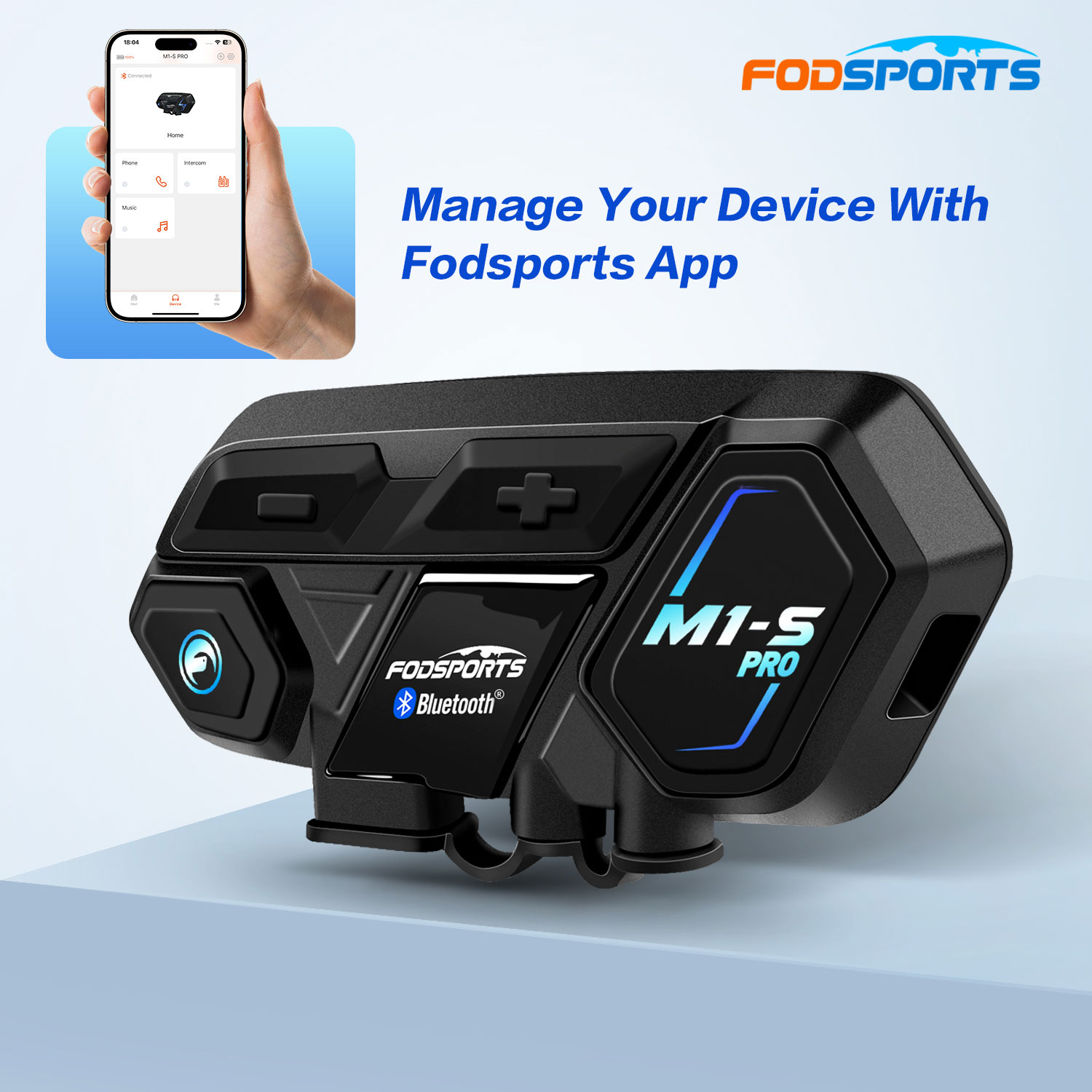 Motorcycle Intercom Mesh 2000M - Fodsports M1-S Pro Motorrad Bluetooth Intercom
