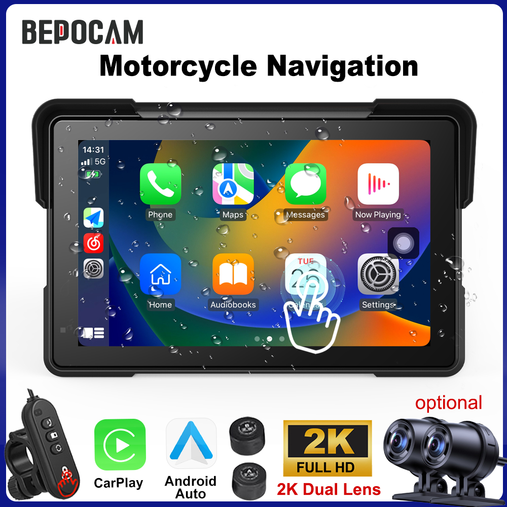 Motorcycle Gps Navigator Waterproof - BEPOCAM 5/7'' Carplay Motorrad DVR Navigation