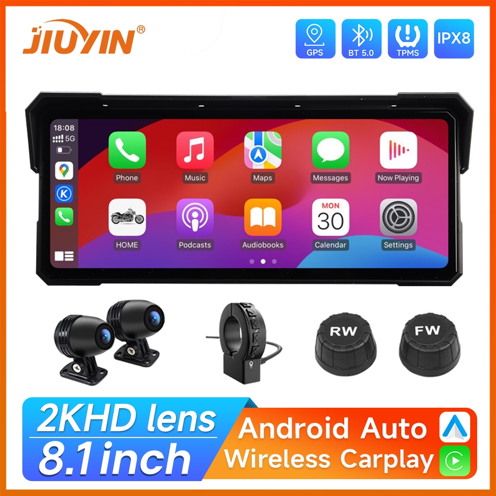 Motorcycle Gps Navigator Waterproof - 7/8,1'' Motorrad-Multimedia-Player 2K HD GPS-Navigation Videorekorder