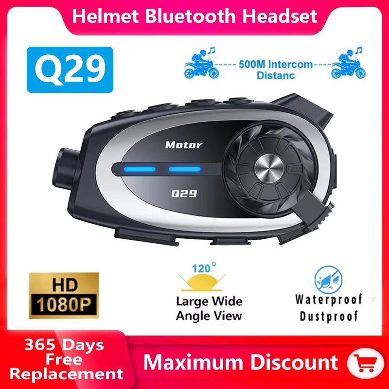 Helmet Communication System Camera - Q29 Motorrad Helm Intercom Bluetooth Headset
