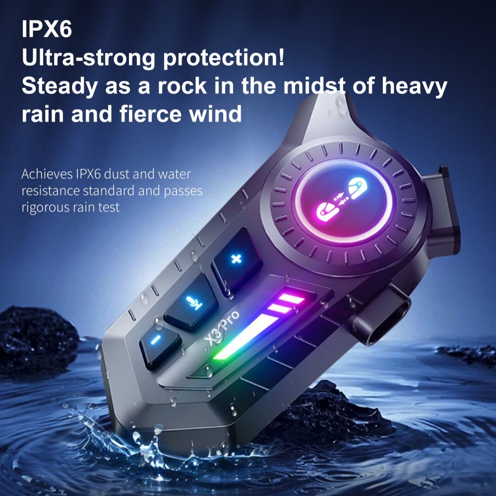 Motorcycle Intercom With Fm Radio - X3 Pro Motorradhelm Bluetooth-Headset 2-Fahrer-Intercom 1000M