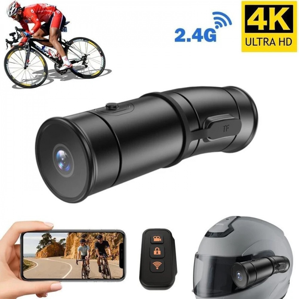 Helmet Camera 4K Wifi - 4K-HD-WiFi-Motorradhelm-Dashcam und wasserdichte Kamera, geeignet für