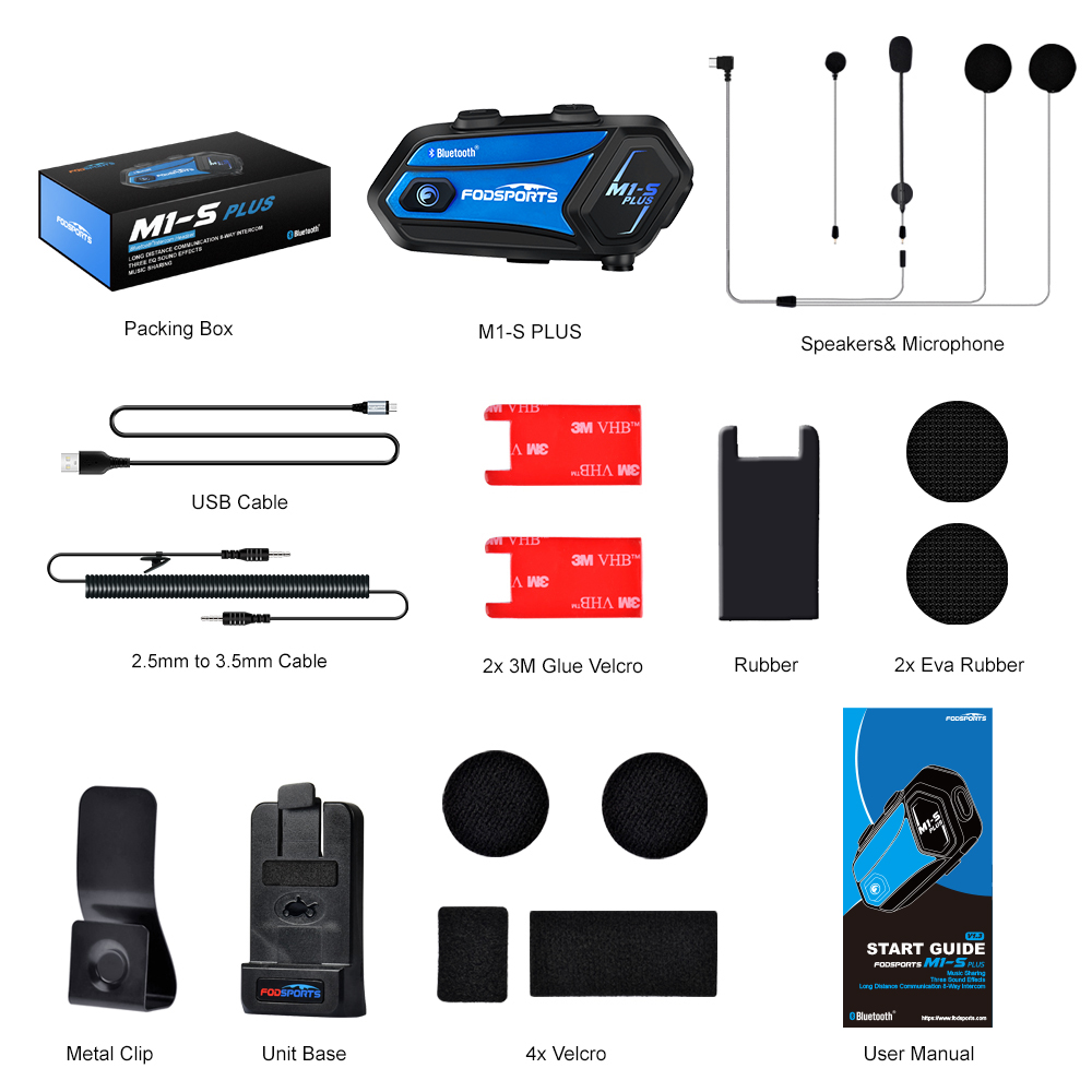 Fodsports M1-S Plus Motorrad-I – Motorcycle Intercom Group 10 Riders Bewertung und Preis