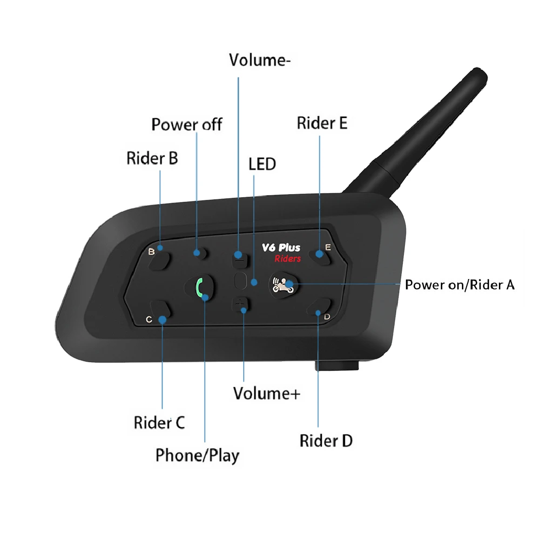 V6 PLUS Motorradhelm-Intercom  – Bluetooth Headset Helmet 1000M Bewertung und Preis