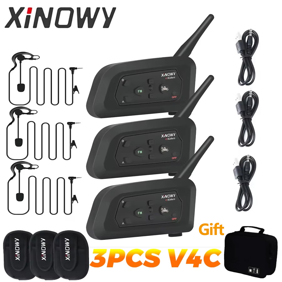 Xinowy 3pcs v4c Fußball Schied – Bluetooth Headset Helmet 1000M Bewertung und Preis