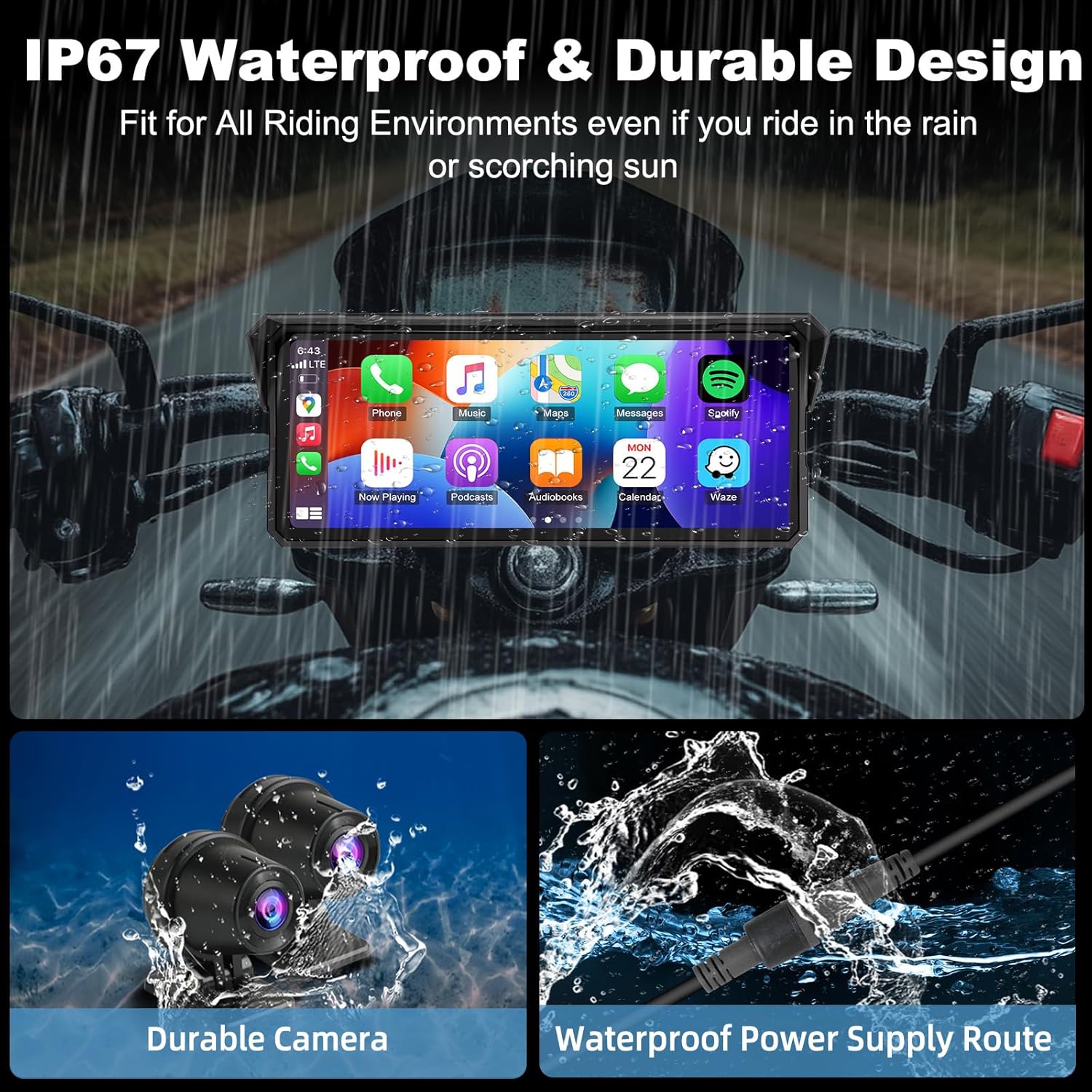 5/6,25/7/8,1 Zoll IP67 Wasserd – Motorcycle Gps Navigator Waterproof Bewertung und Preis