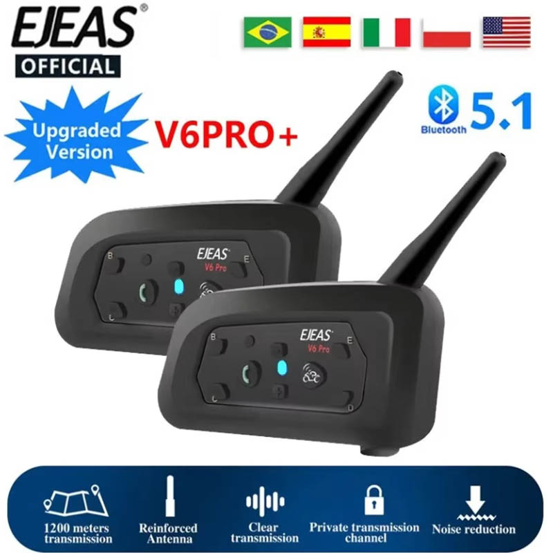 EJEAS 2 Stück Typ C V6 Pro Mot – Motorcycle Helmet Intercom 6 Rider Bewertung und Preis