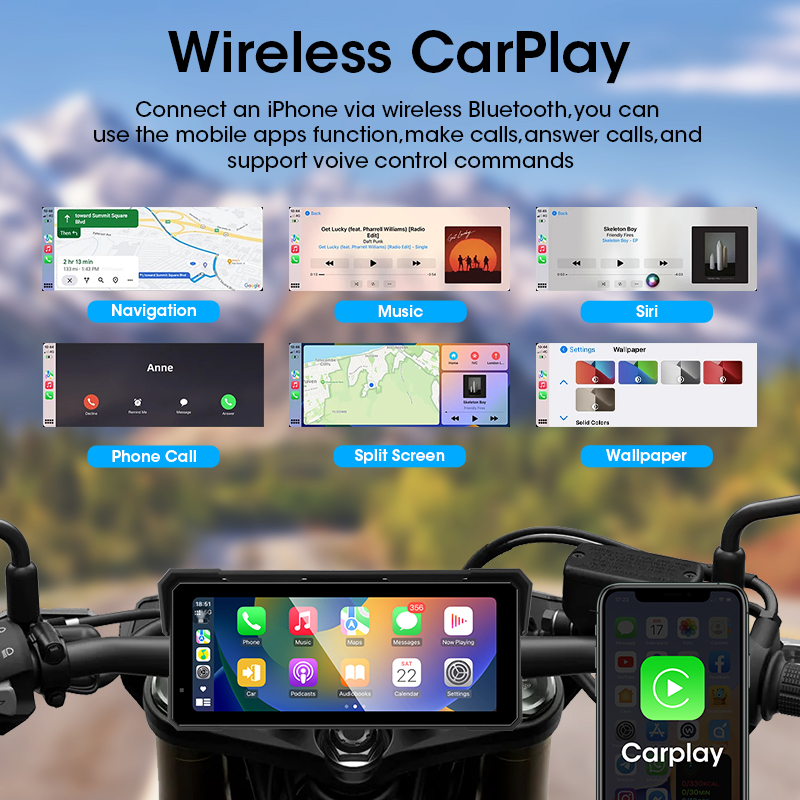 8,1 Zoll Motorrad-Carplay-Bild – Motorcycle Gps Navigator Waterproof Bewertung und Preis